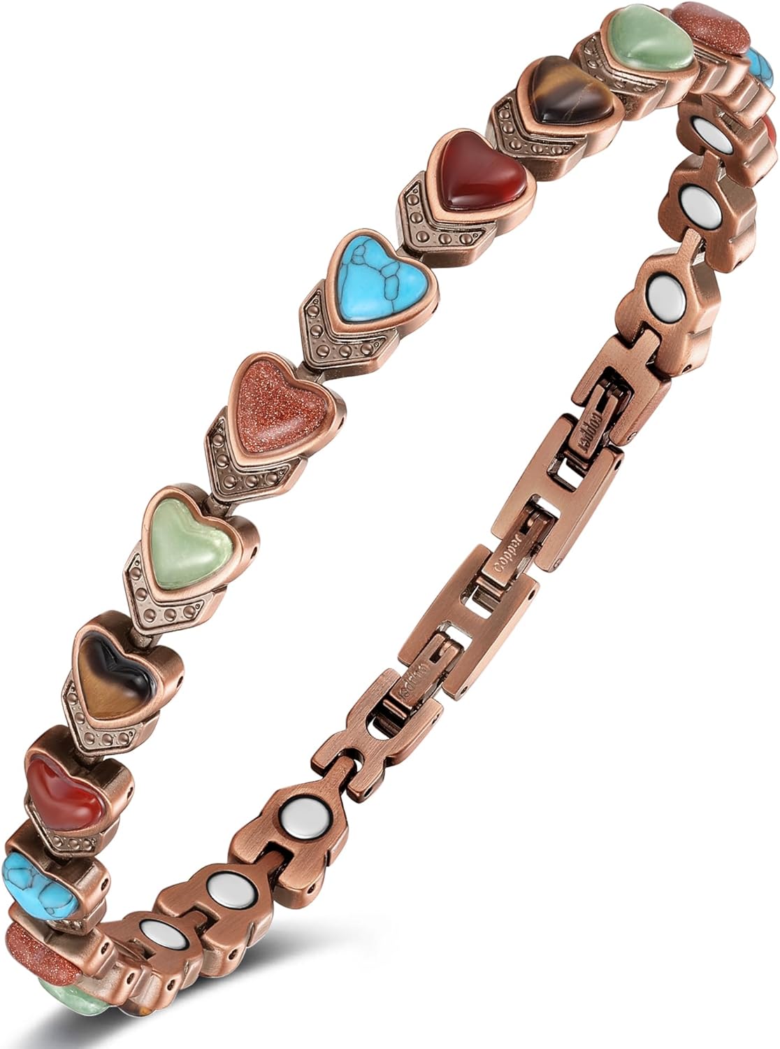 Jecanori Copper Ankle Bracelet for Women,3800 Gauss Ultra Strength Magnetic Anklet bracelet