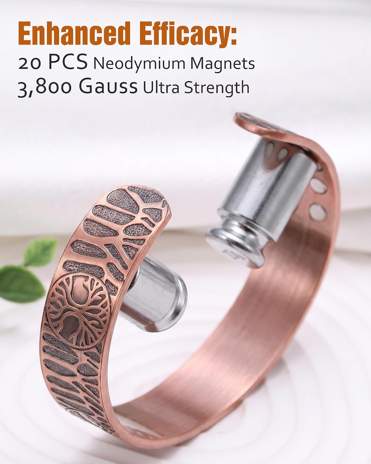 Jecanori 20X Strength Magnetic Copper Bracelet for Men