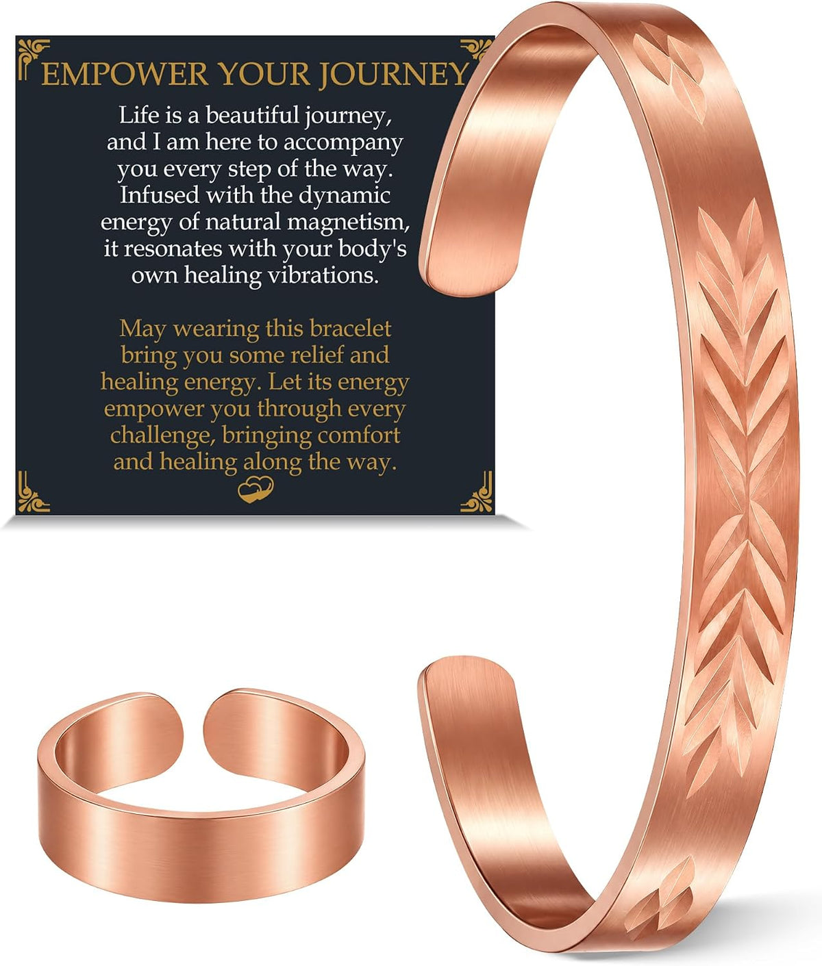 Pure Copper Bracelet & Ring for Women