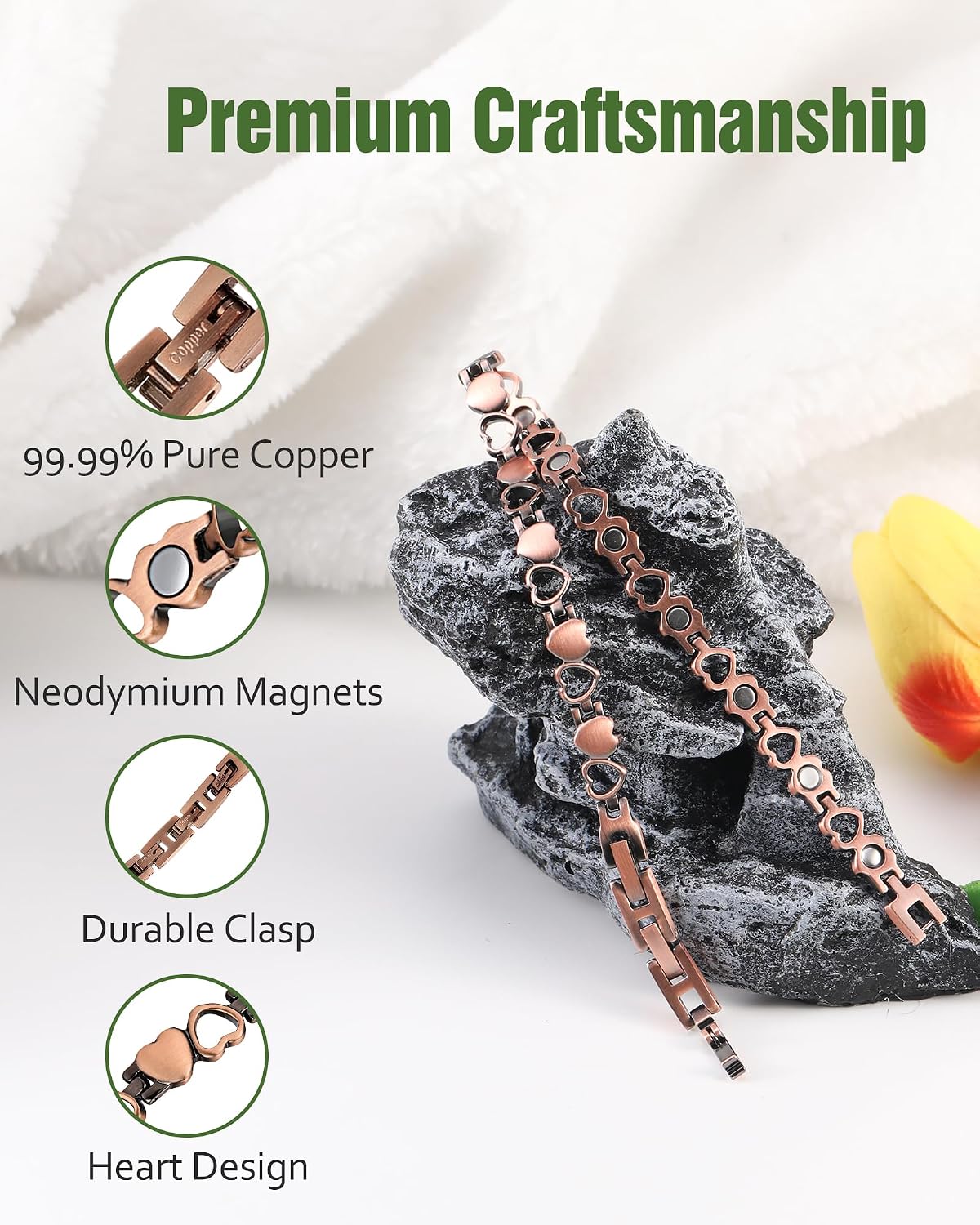 Jecanori Copper Anklet for Women, Lymphatic Drainage Copper Ring