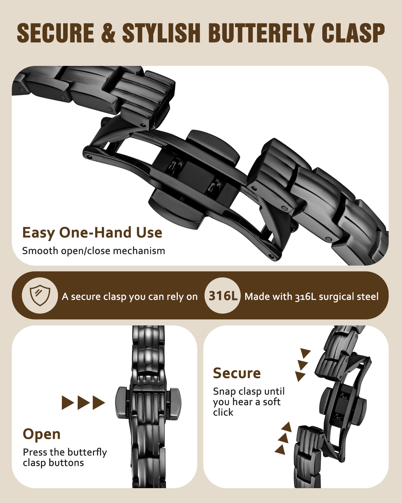 Jecanori 5X Strength Magnetic Bracelets for Women —Updated 5,000 Gauss Ellipse Magnets — Premium Butterfly Clasp & Adjustable Length
