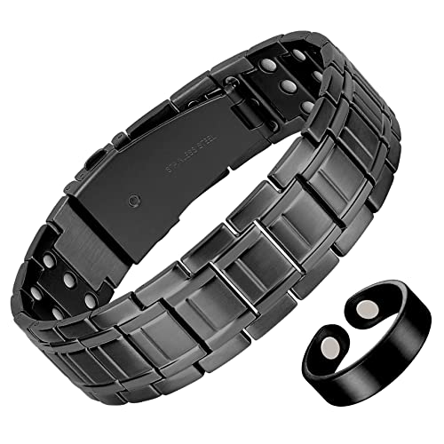 Jecanori Lymph Detox Magnetic Bracelet Ring for Women,Titanium Steel M