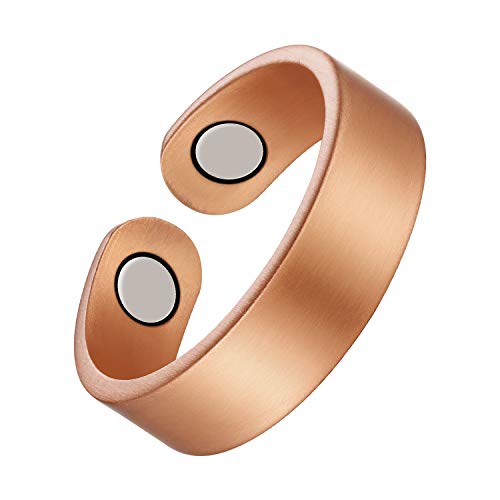 Jecanori Copper Rings for Women Men,Adjustable Magnetic Copper Ring