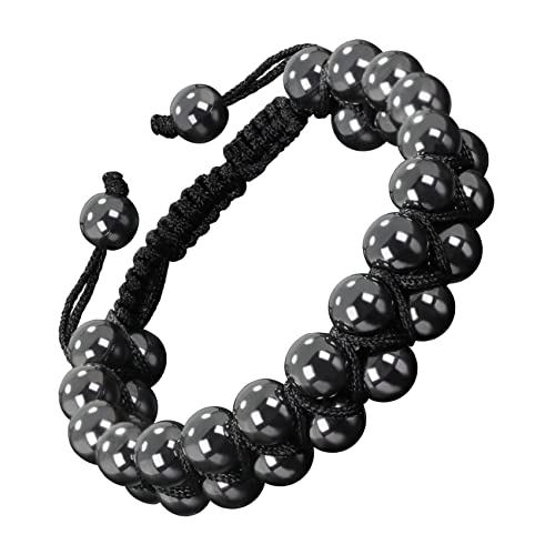 Jecanori Triple Protection Magnetic Bracelets for Women Men,Hematite Beads Bracelet with 2000 Gauss,Obsidian Stone Bracelet,Jewelry Bracelets Set,Matching Couple Bracelets