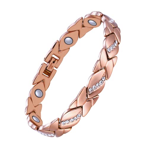 Jecanori Copper Bracelets for Women,Magnetic Crystal Bracelets for Women with 3500 Gauss Magnets