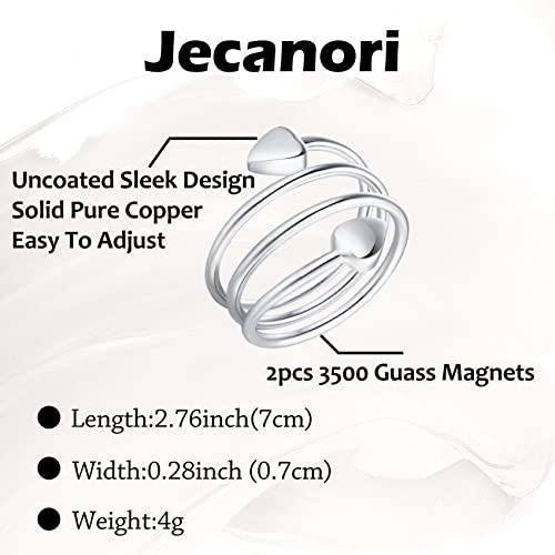 Pulseras magnéticas de cristal Jecanori para mujer, anillos de cobre para mujer, pulseras ajustables de acero de titanio