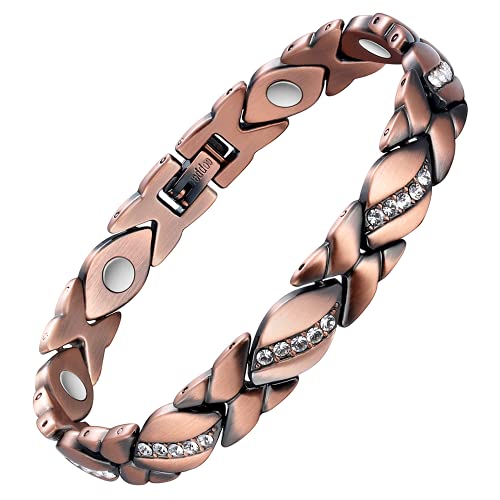 Jecanori Copper Bracelets for Women,Magnetic Crystal Bracelets for Women with 3500 Gauss Magnets