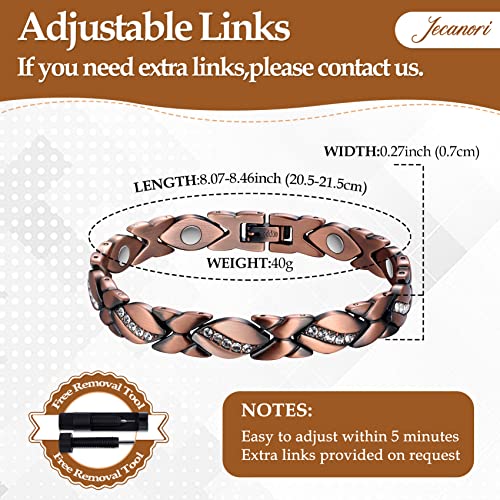 Jecanori Copper Bracelets for Women,Magnetic Crystal Bracelets for Women with 3500 Gauss Magnets